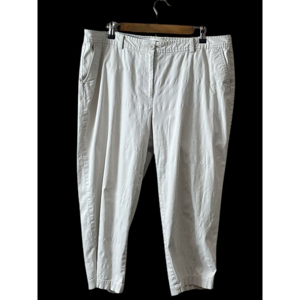 Talbots Signature Cropped Chino Pants Beige Stretch Mid Rise Women’s Size 16